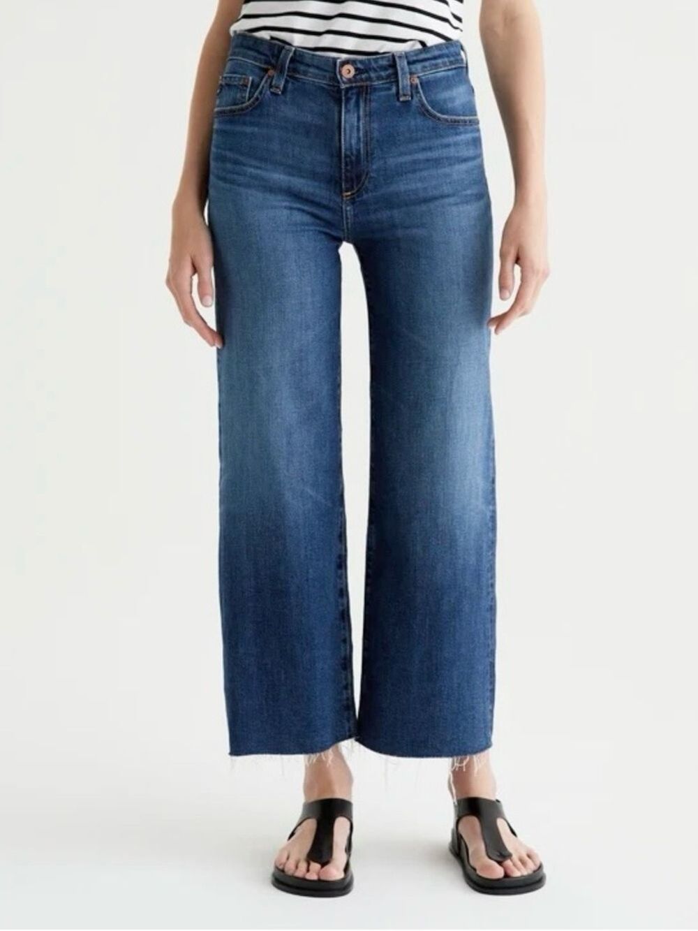 AG Saige Wide Leg Crop Mid-Rise Jeans Sz 30